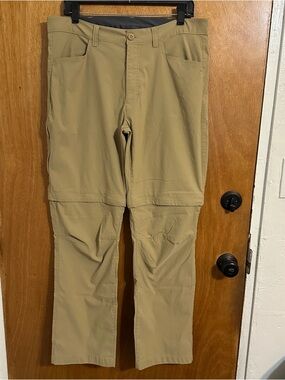 Eddie Bauer Men's 36x32 Khaki Convertible Hiking zip off Pants